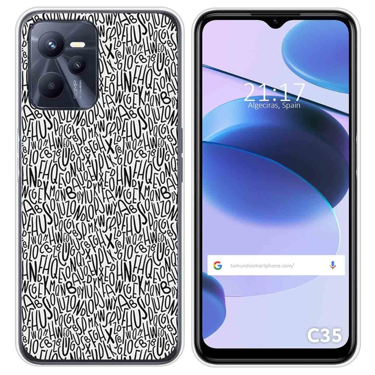 Funda Silicona para Realme C35 diseño Letras Dibujos
