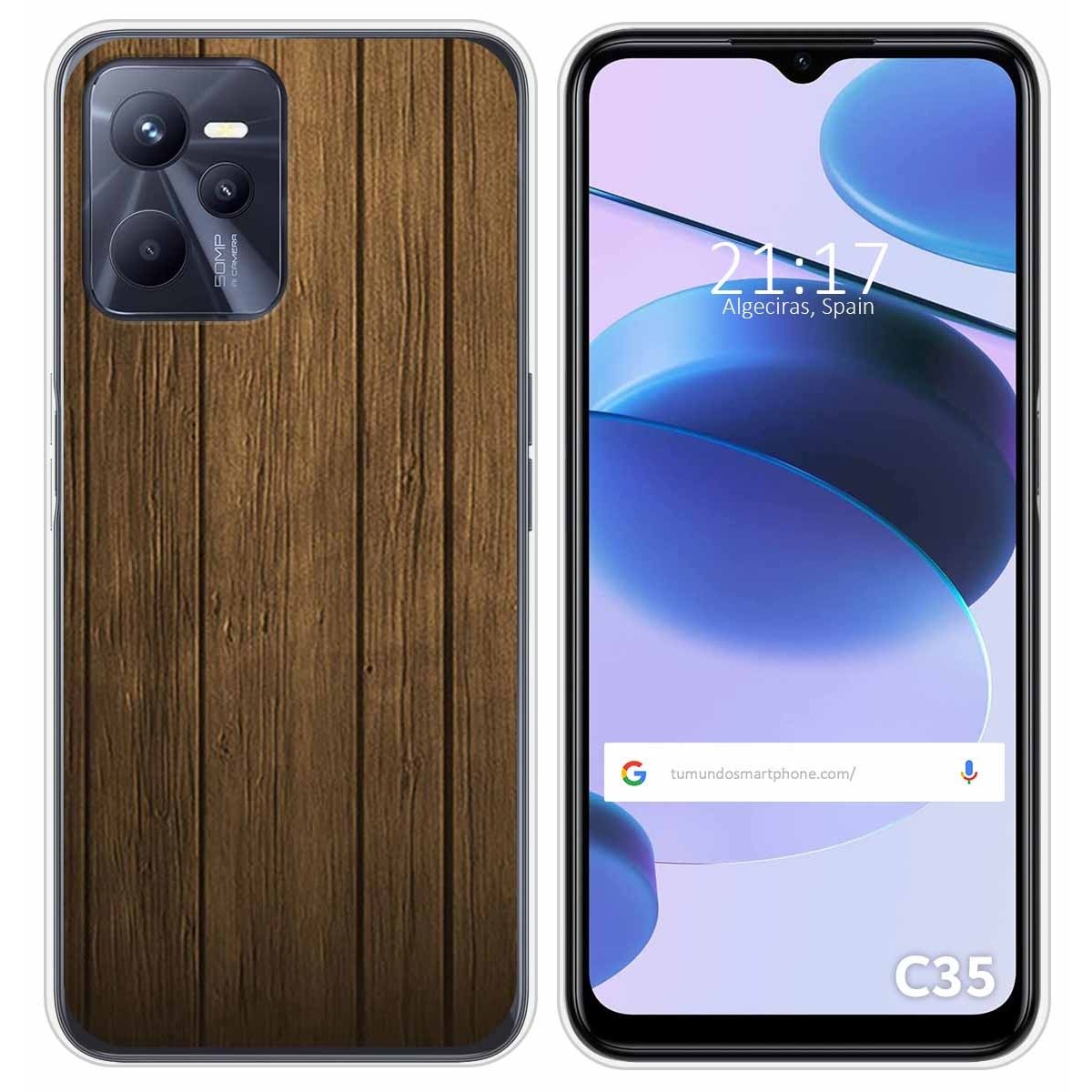 Funda Silicona para Realme C35 diseño Madera Dibujos