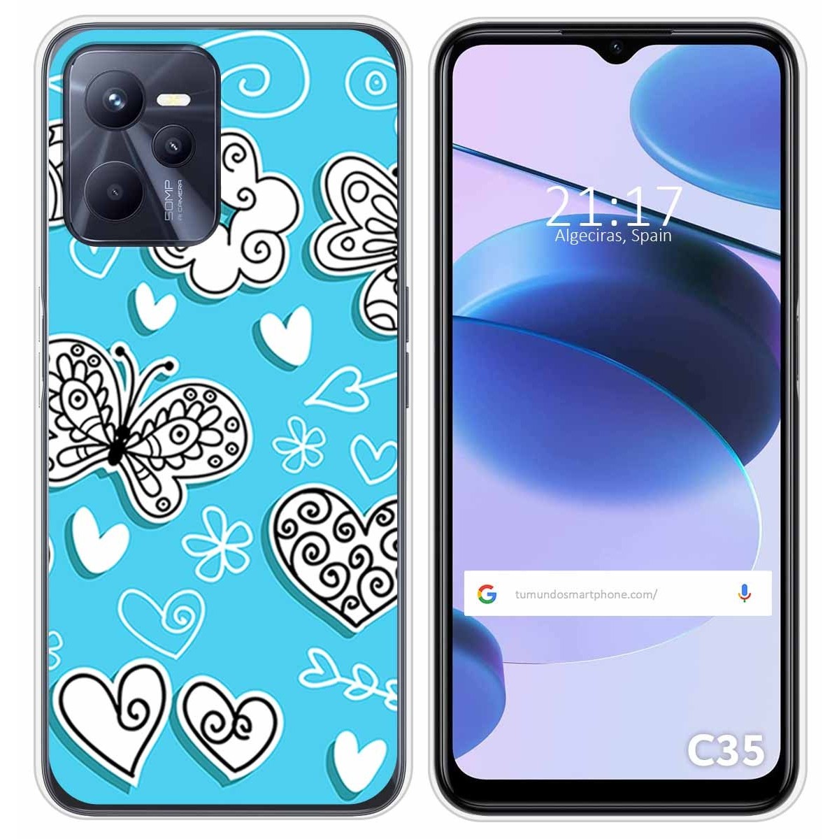 Funda Silicona para Realme C35 diseño Mariposas Dibujos