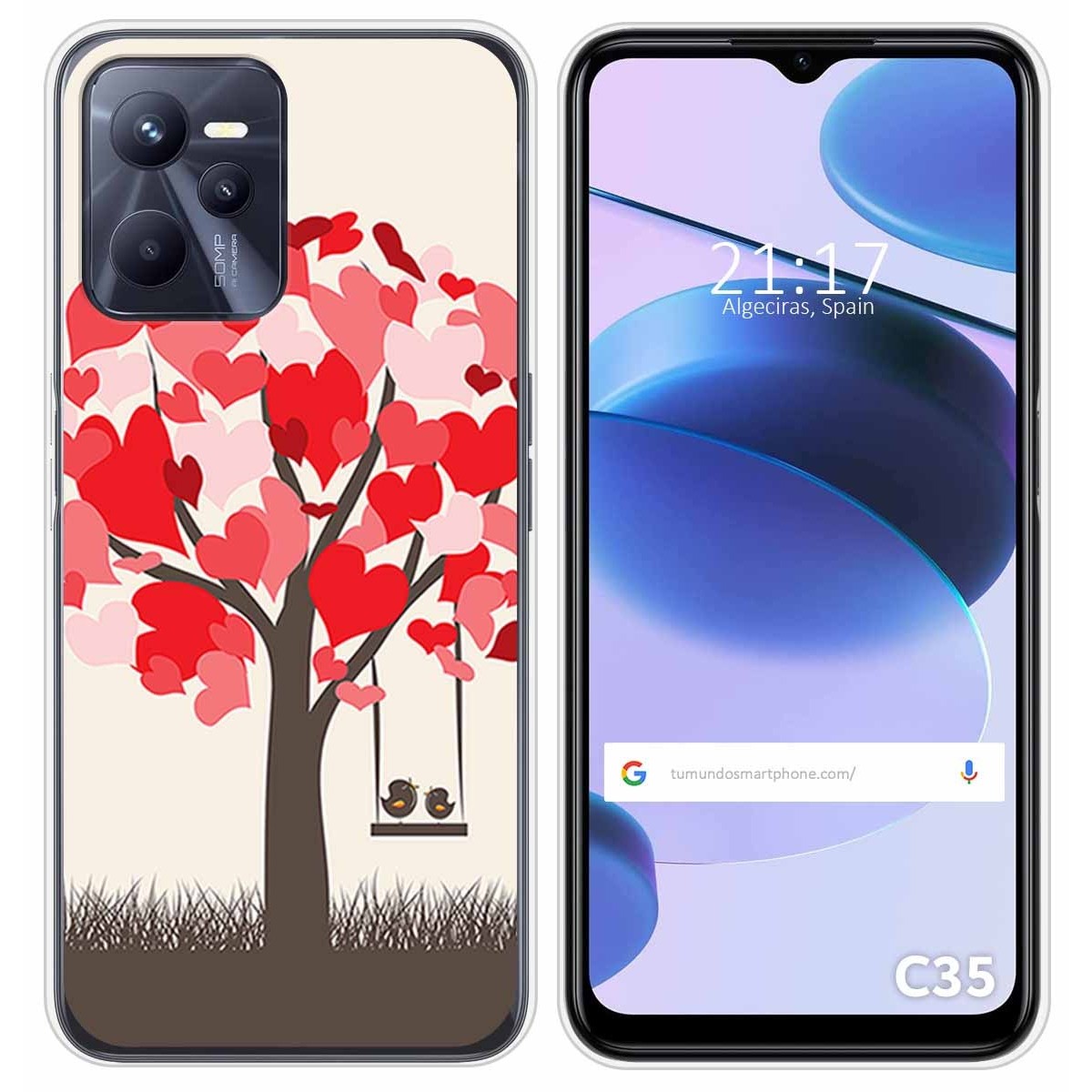 Funda Silicona para Realme C35 diseño Pajaritos Dibujos