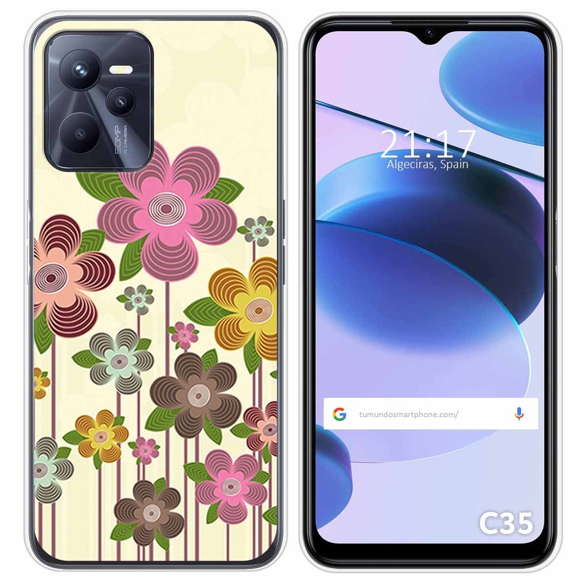 Funda Silicona para Realme C35 diseño Primavera En Flor Dibujos