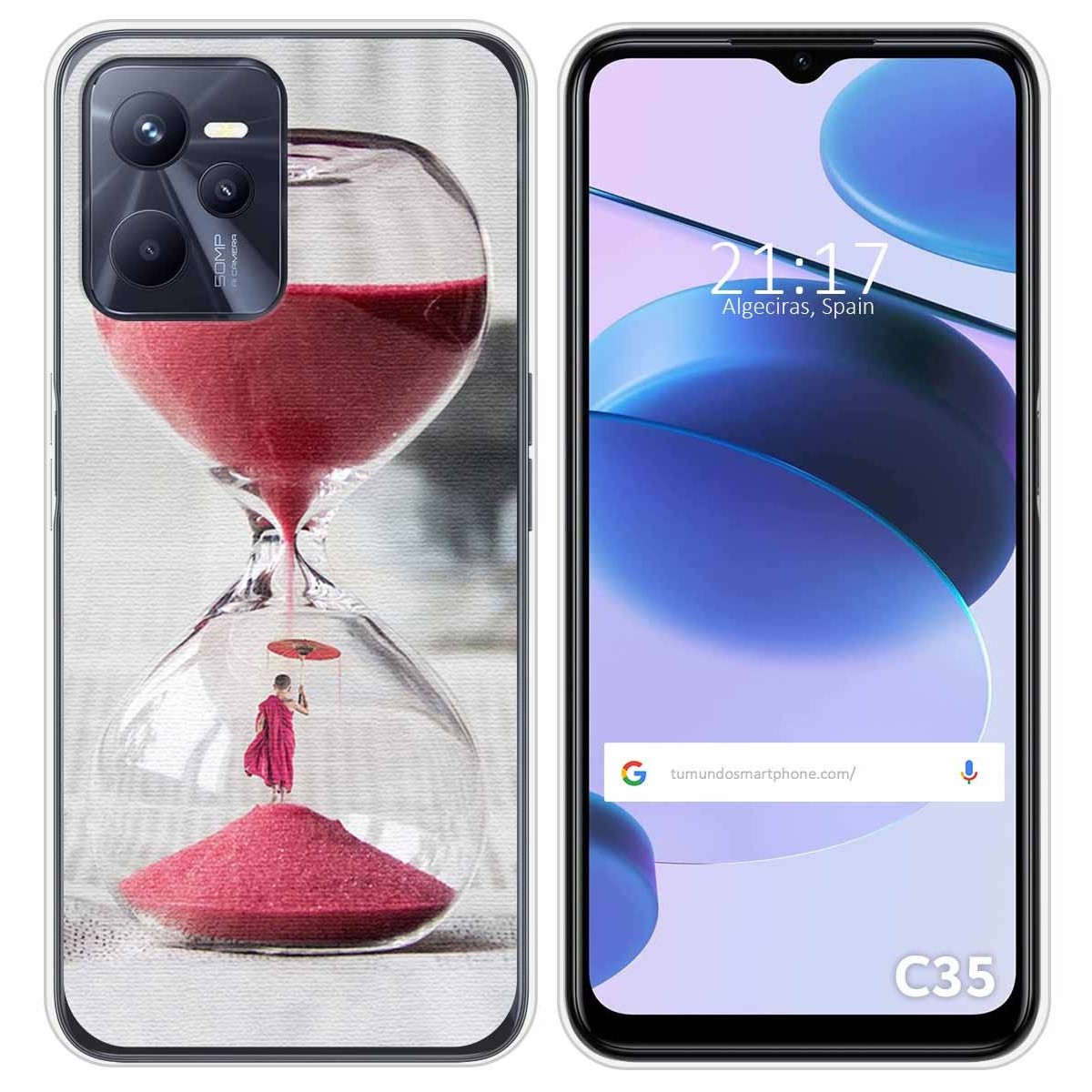 Funda Silicona para Realme C35 diseño Reloj Dibujos