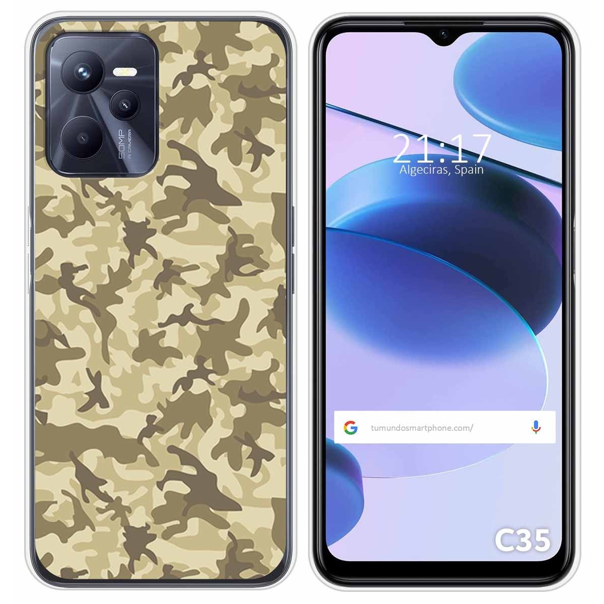 Funda Silicona para Realme C35 diseño Sand Camuflaje Dibujos