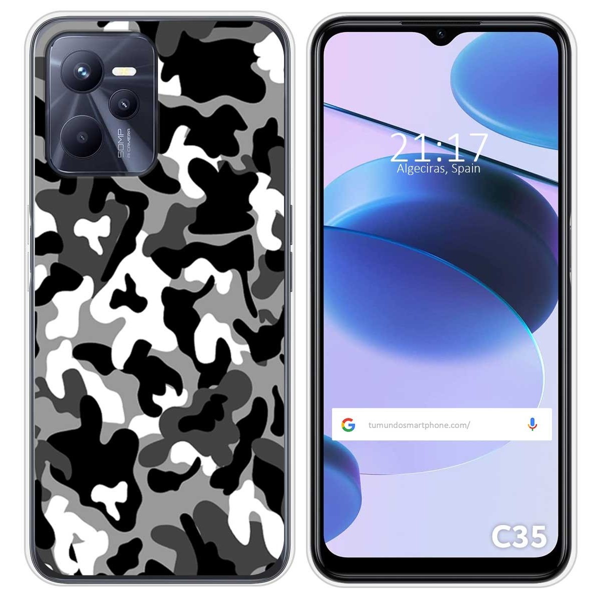 Funda Silicona para Realme C35 diseño Snow Camuflaje Dibujos