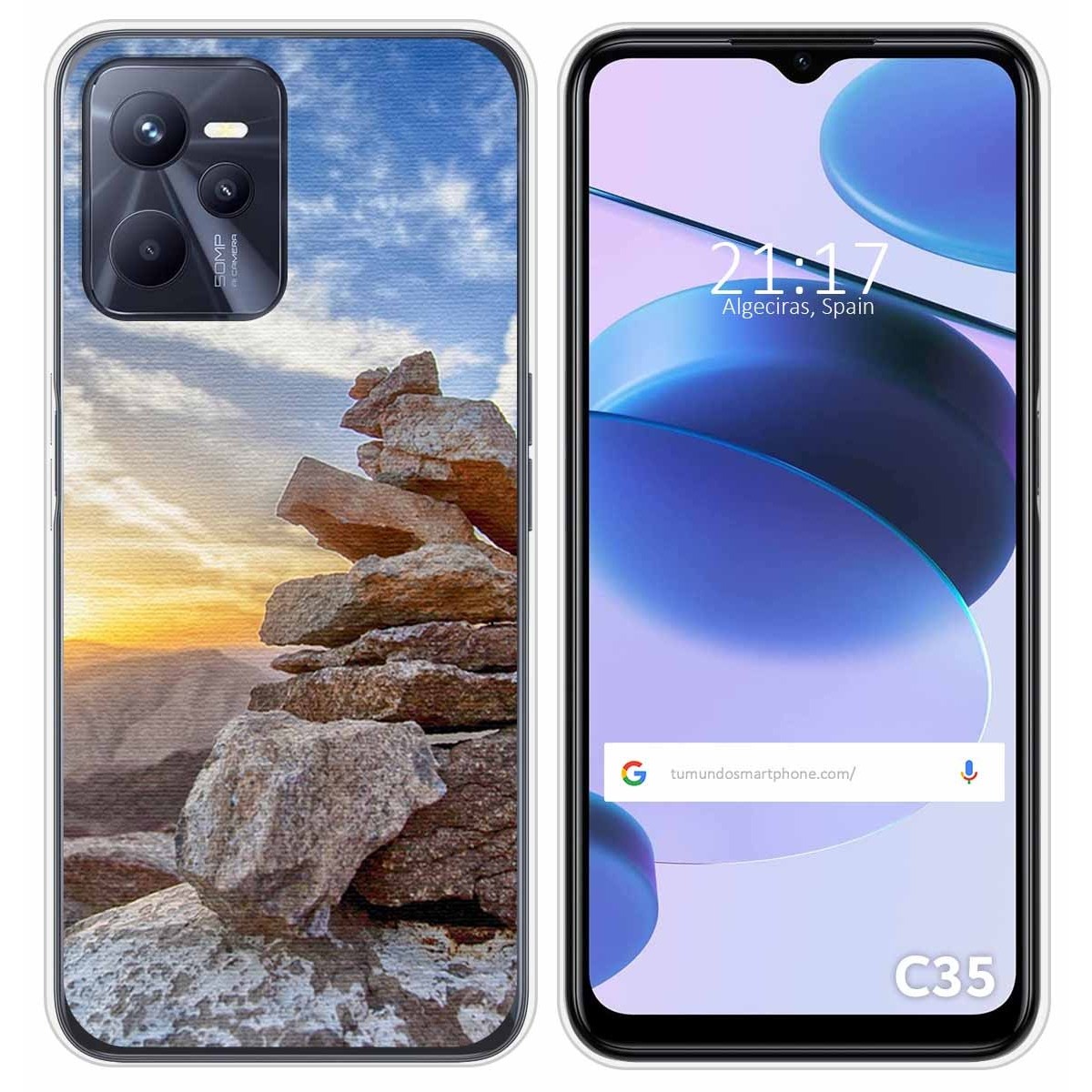 Funda Silicona para Realme C35 diseño Sunset Dibujos