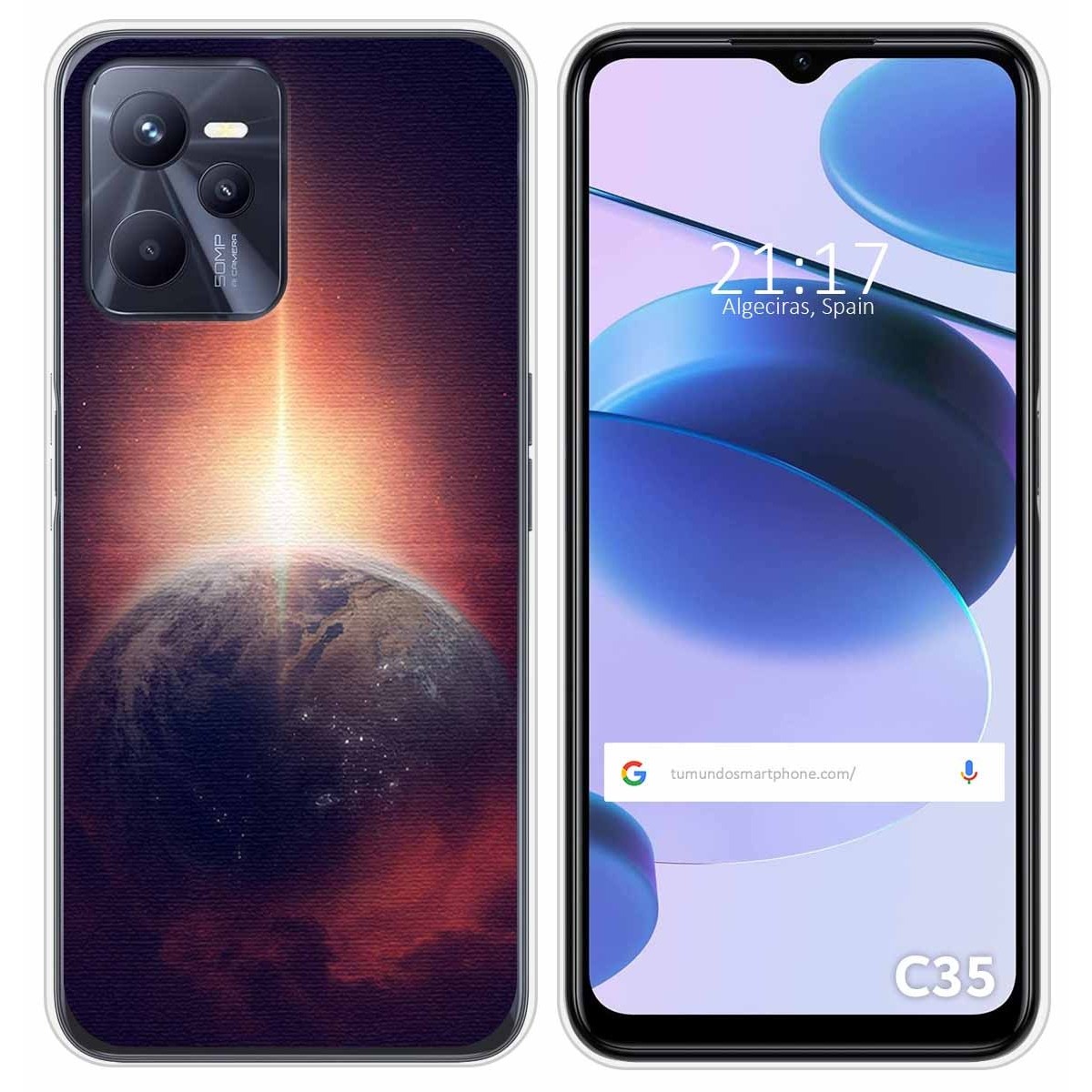 Funda Silicona para Realme C35 diseño Tierra Dibujos