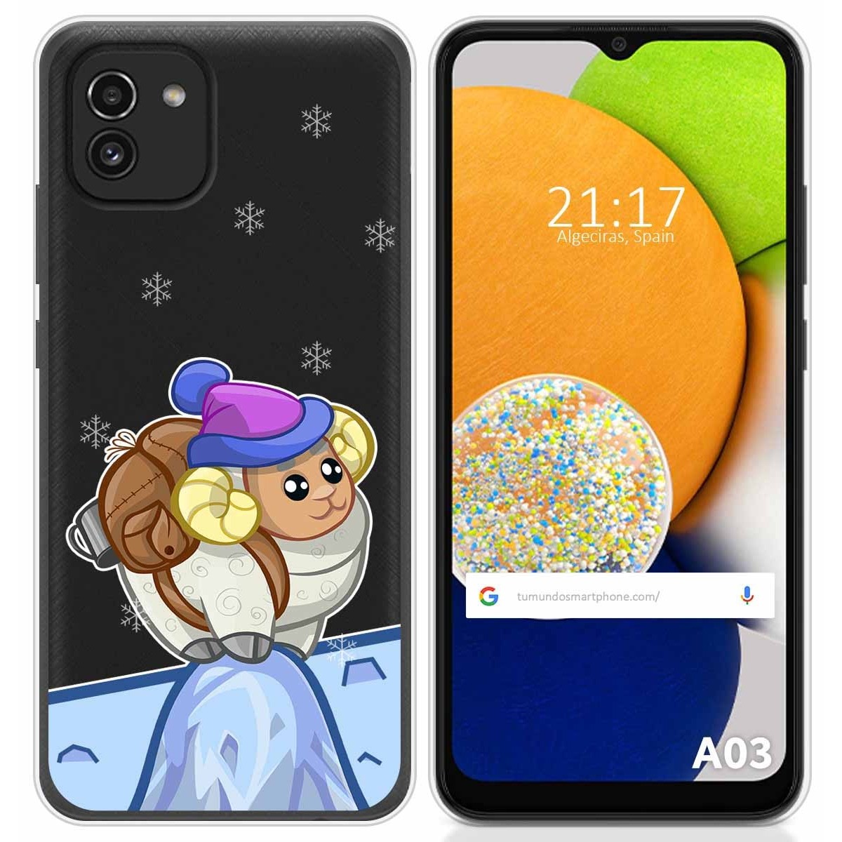 Funda Silicona Transparente para Samsung Galaxy A03 diseño Cabra Dibujos