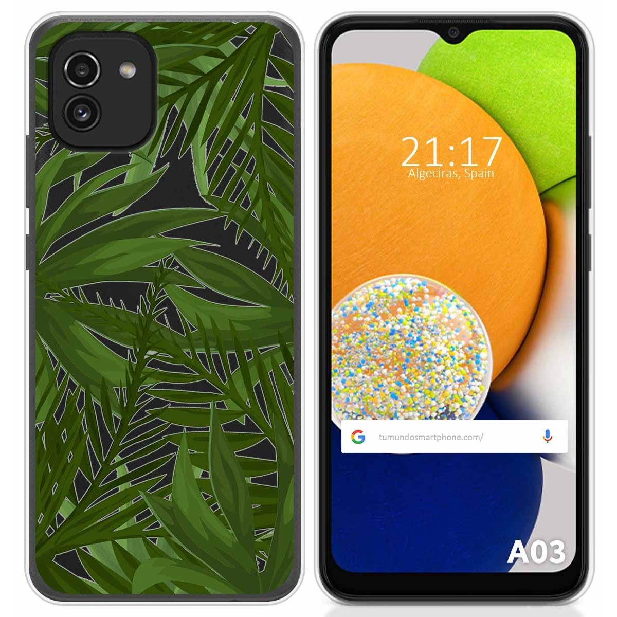 Funda Silicona Transparente para Samsung Galaxy A03 diseño Jungla Dibujos