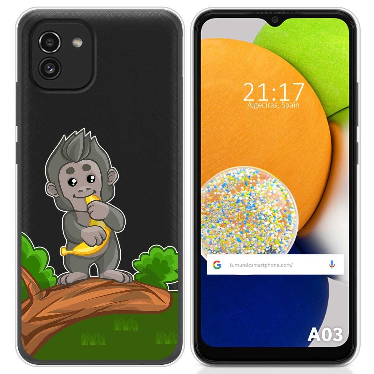 Funda Silicona Transparente para Samsung Galaxy A03 diseño Mono Dibujos