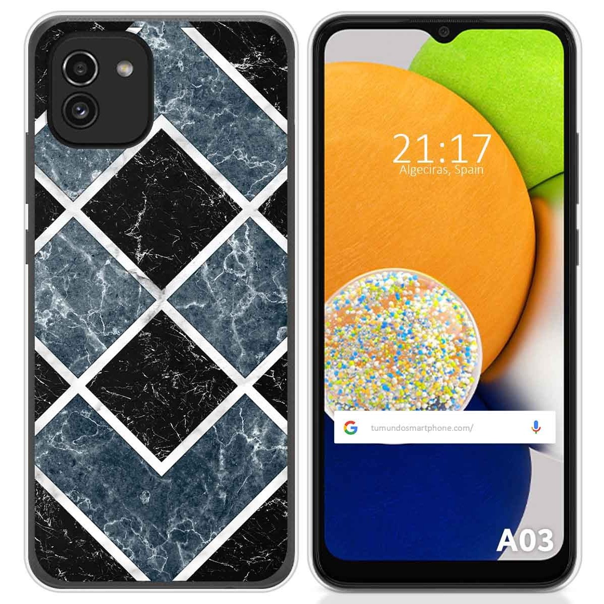 Funda Silicona para Samsung Galaxy A03 diseño Mármol 06 Dibujos