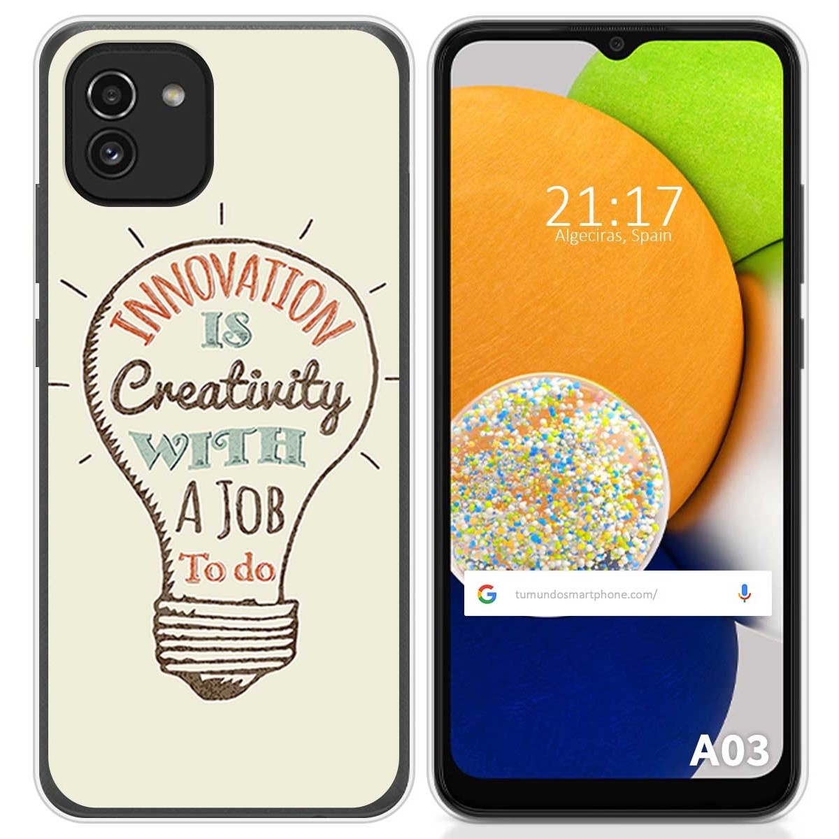 Funda Silicona para Samsung Galaxy A03 diseño Creativity Dibujos