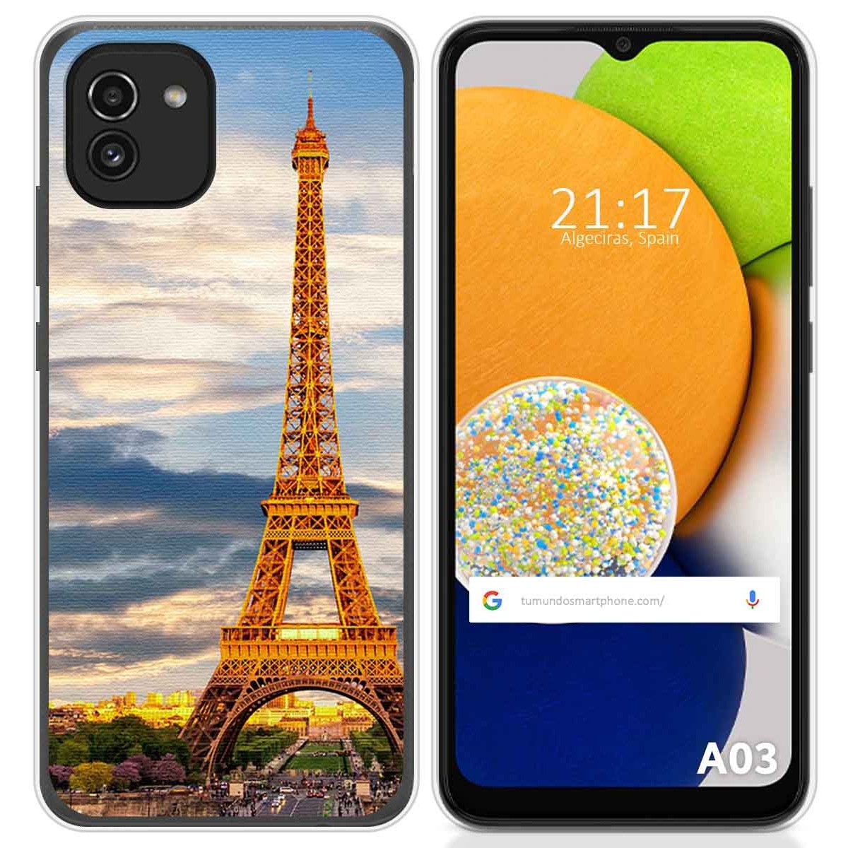 Funda Silicona para Samsung Galaxy A03 diseño Paris Dibujos