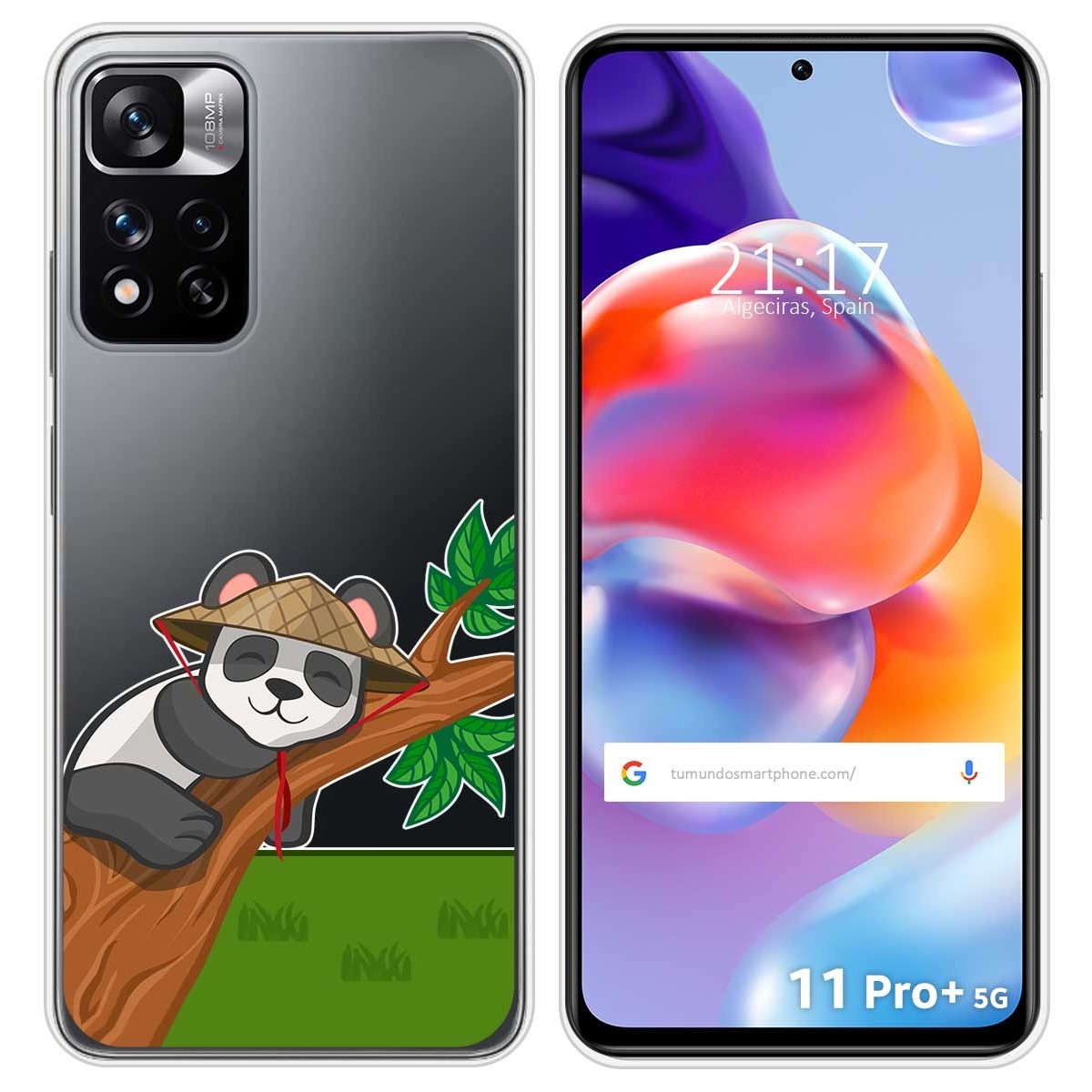 Funda Silicona Transparente para Xiaomi Redmi Note 11 Pro+ Plus 5G diseño Panda Dibujos