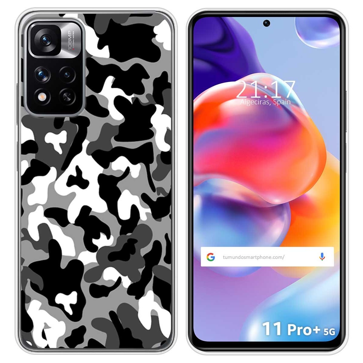 Funda Silicona para Xiaomi Redmi Note 11 Pro+ Plus 5G diseño Snow Camuflaje Dibujos