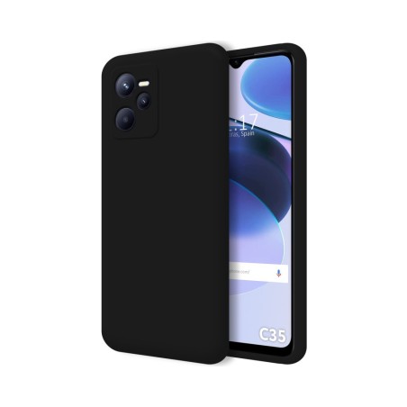 Funda Silicona Líquida Ultra Suave para Realme C35 color Negra