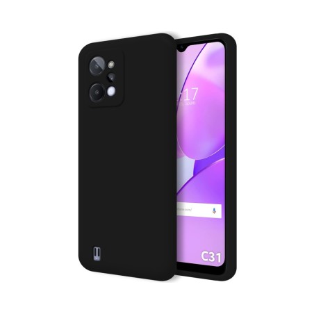 Funda Silicona Líquida Ultra Suave para Realme C31 color Negra