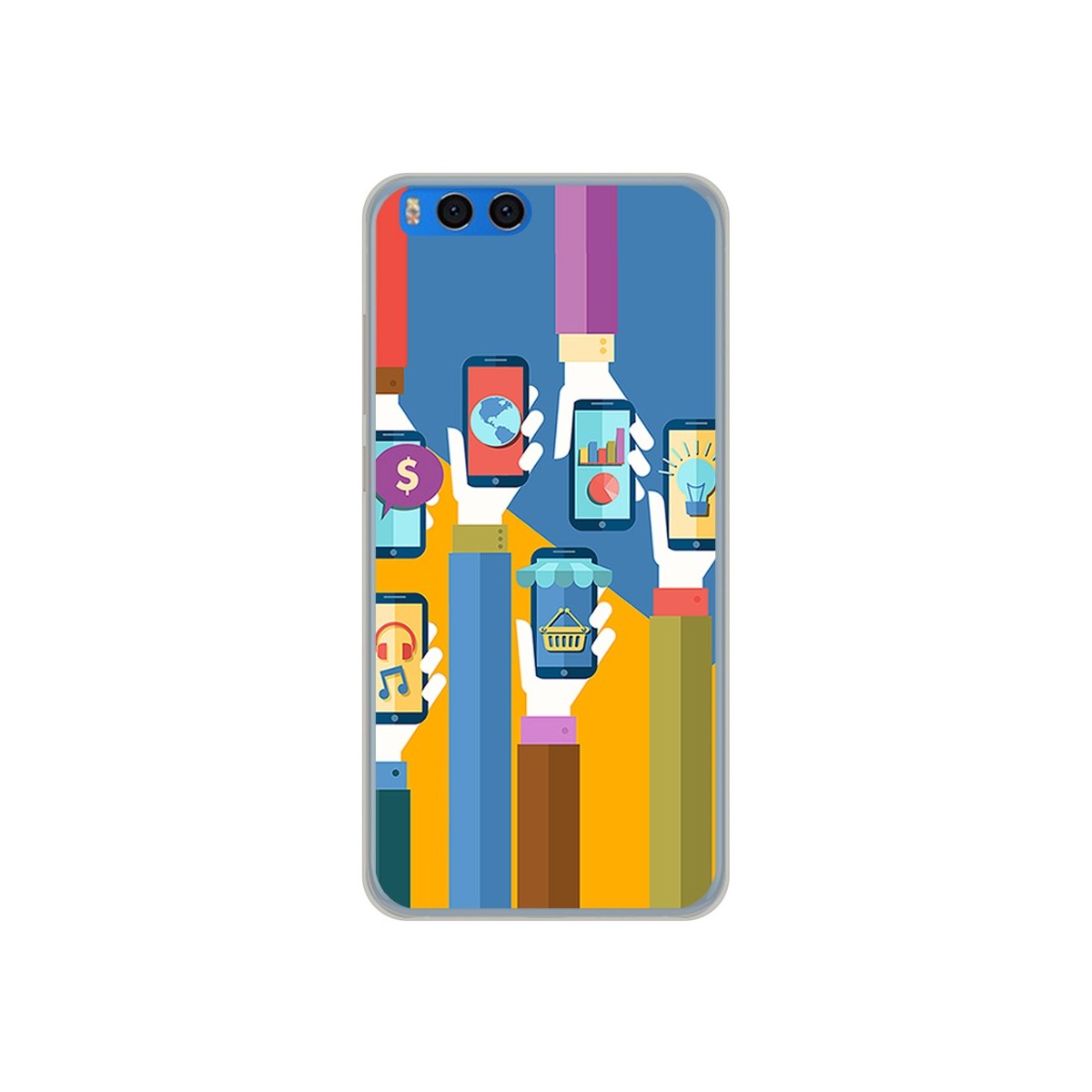 Funda Gel Tpu para Xiaomi Mi Note 3 5.5" Diseño Apps Dibujos