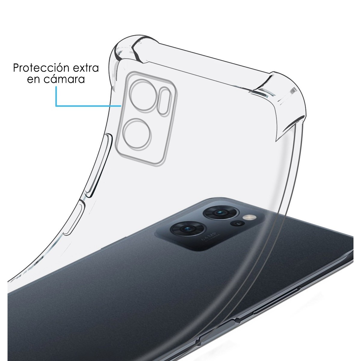 Funda Silicona Antigolpes Transparente para Oppo Find X5 Lite 5G