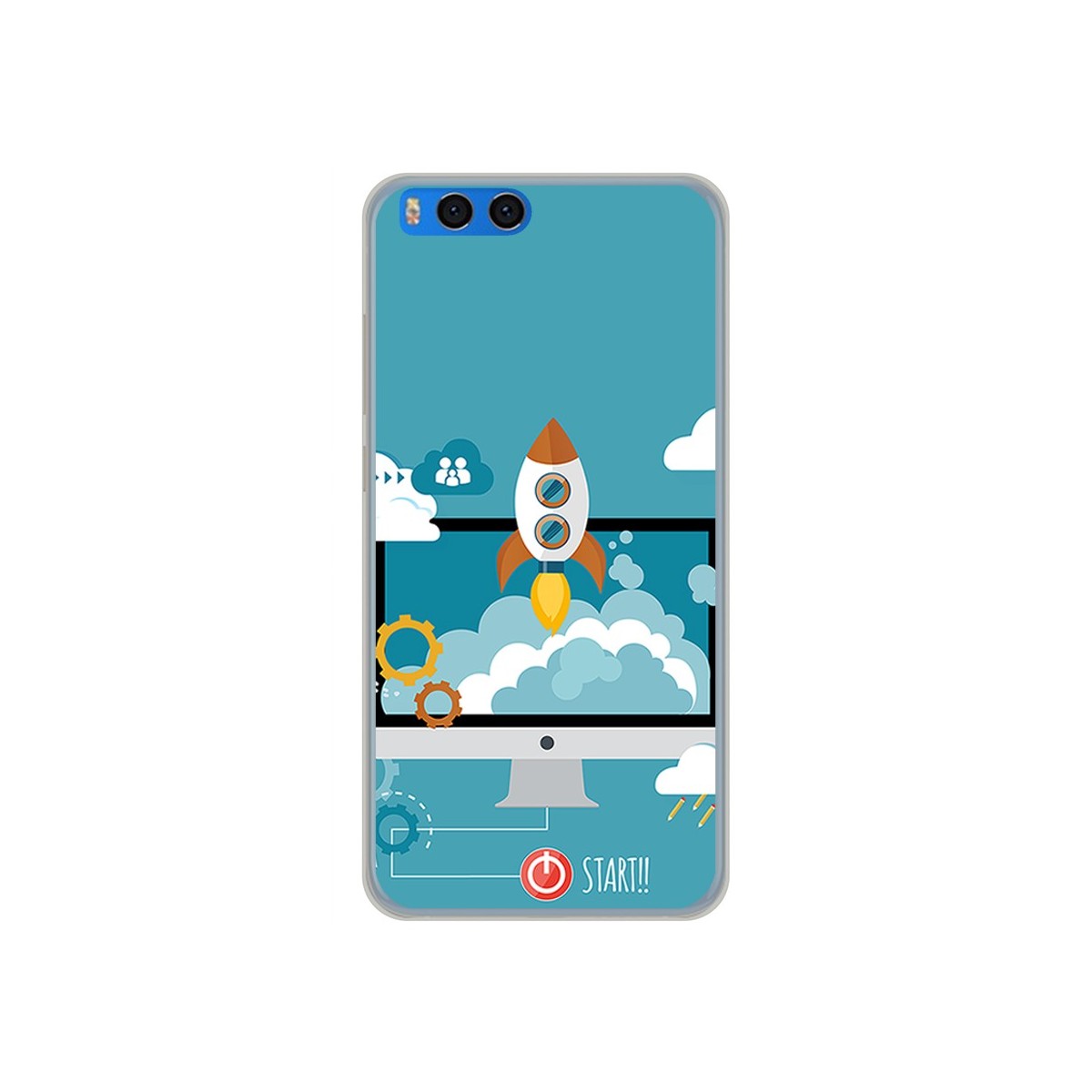 Funda Gel Tpu para Xiaomi Mi Note 3 5.5" Diseño Cohete Dibujos