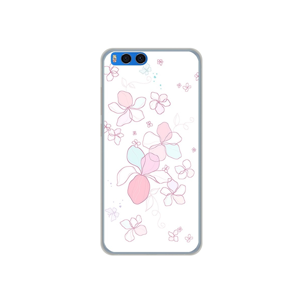 Funda Gel Tpu para Xiaomi Mi Note 3 5.5" Diseño Flores Minimal Dibujos