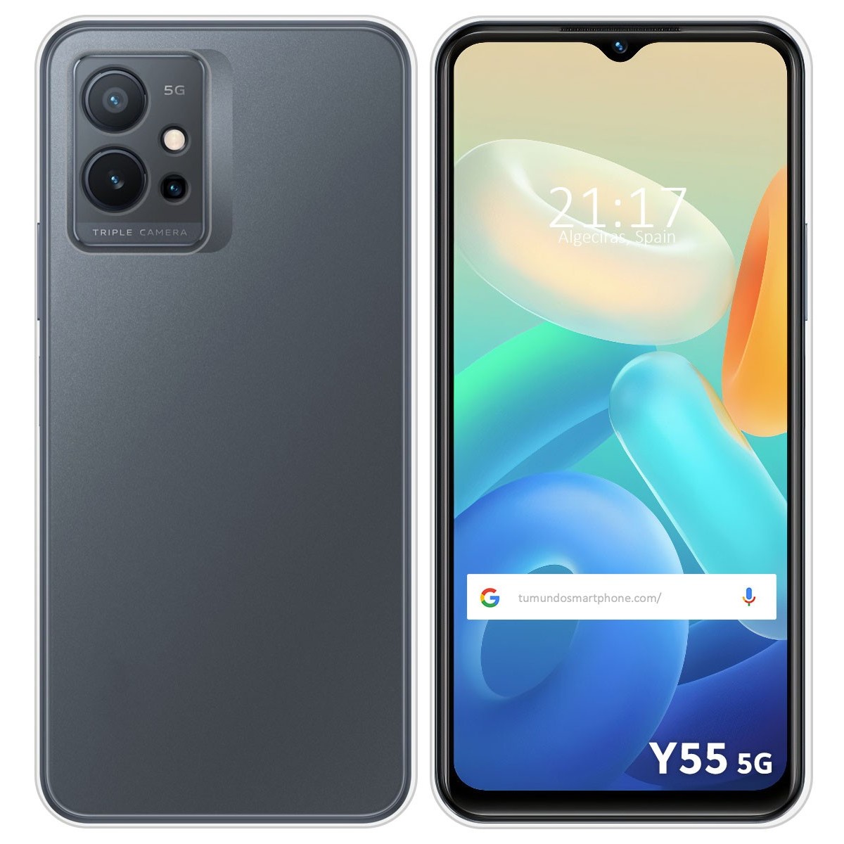 Funda Silicona Gel TPU Transparente para Vivo Y55 5G