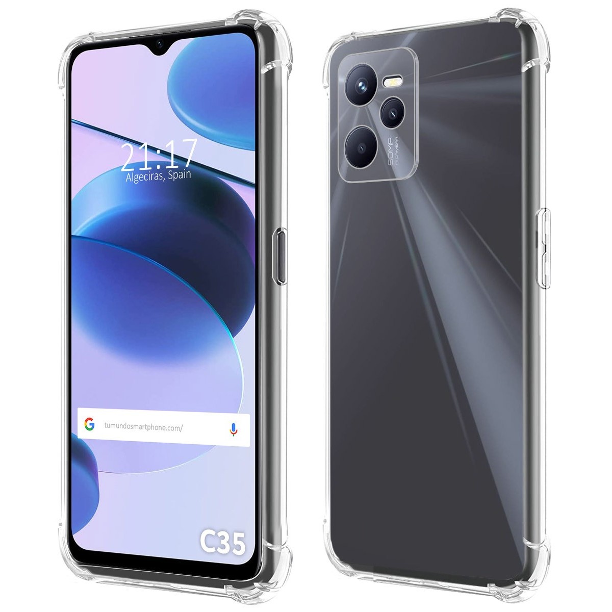 Funda Silicona Antigolpes Transparente para Realme C35