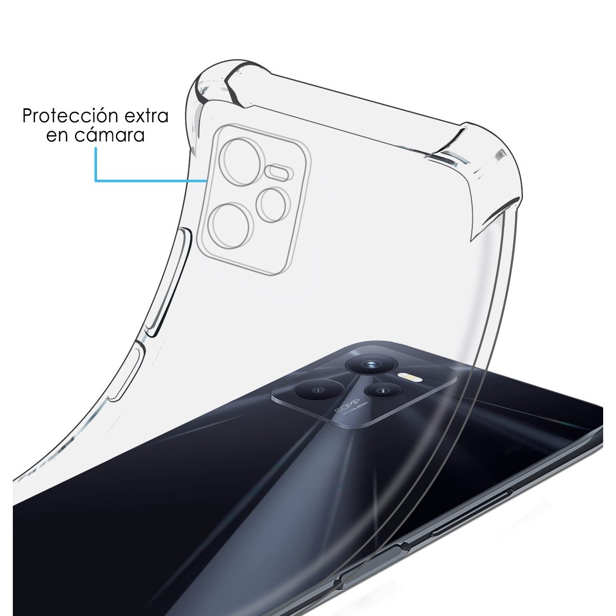 Funda Silicona Antigolpes Transparente para Realme C35