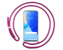 Funda Colgante Transparente para Huawei Nova 9 SE con Cordon Rosa Fucsia