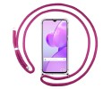 Funda Colgante Transparente para Realme C31 con Cordon Rosa Fucsia