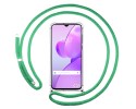 Funda Colgante Transparente para Realme C31 con Cordon Verde Agua