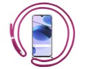 Funda Colgante Transparente para Realme C35 con Cordon Rosa Fucsia
