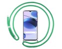 Funda Colgante Transparente para Realme C35 con Cordon Verde Agua
