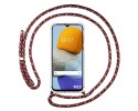 Funda Colgante Transparente para Samsung Galaxy M23 5G con Cordon Rosa / Dorado