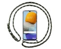 Funda Colgante Transparente para Samsung Galaxy M23 5G con Cordon Verde / Dorado