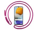 Funda Colgante Transparente para Samsung Galaxy M23 5G con Cordon Rosa Fucsia