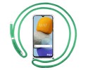 Funda Colgante Transparente para Samsung Galaxy M23 5G con Cordon Verde Agua