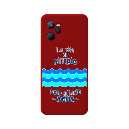 Funda Silicona Líquida Roja para Realme C35 diseño Agua Dibujos