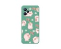 Funda Silicona Líquida Verde para Realme C35 diseño Cerdos Dibujos