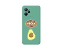 Funda Silicona Líquida Verde para Realme C35 diseño Vegan Life Dibujos