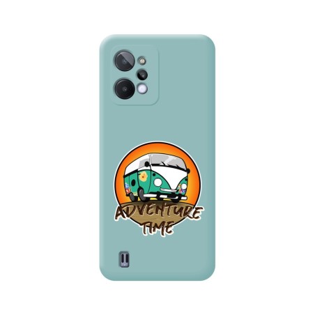 Funda Silicona Líquida Azul para Realme C31 diseño Adventure Time Dibujos