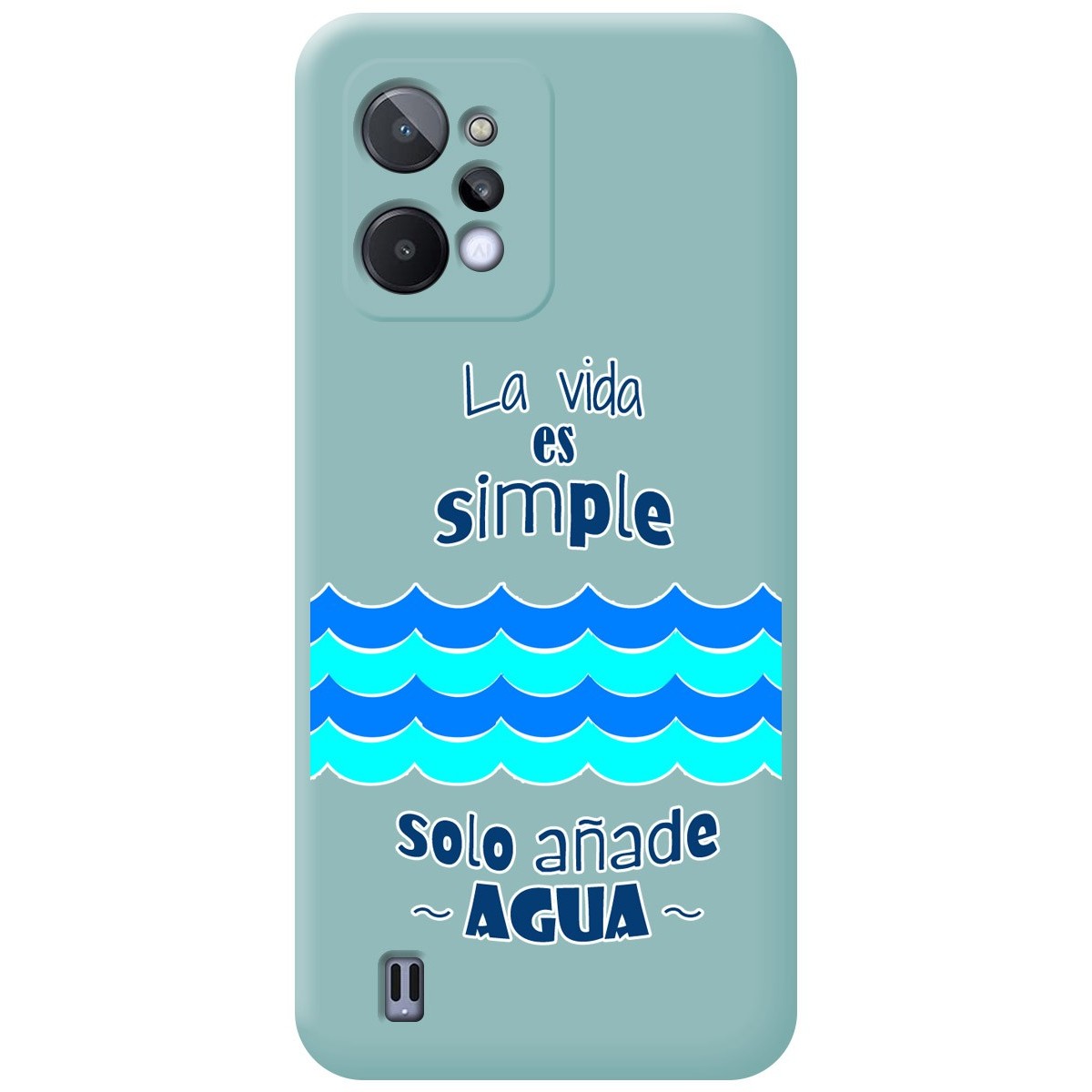 Funda Silicona Líquida Azul para Realme C31 diseño Agua Dibujos
