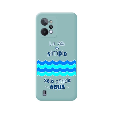 Funda Silicona Líquida Azul para Realme C31 diseño Agua Dibujos