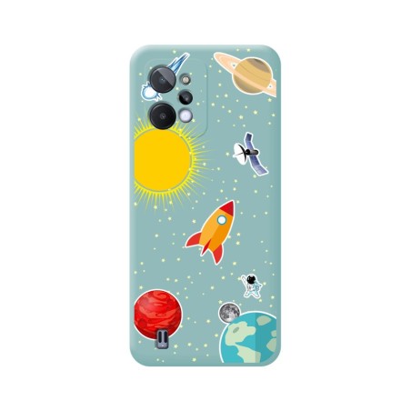 Funda Silicona Líquida Azul para Realme C31 diseño Espacio Dibujos