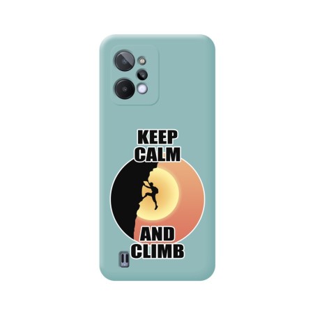 Funda Silicona Líquida Azul para Realme C31 diseño Hombre Escalada Dibujos