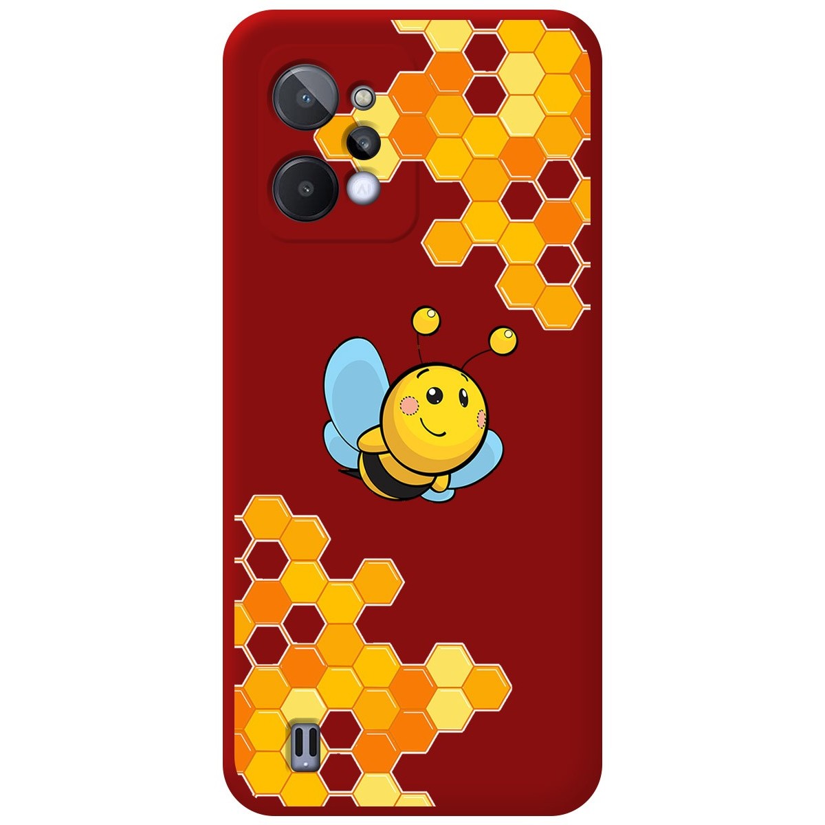 Funda Silicona Líquida Roja para Realme C31 diseño Abeja Dibujos