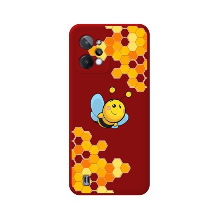 Funda Silicona Líquida Roja para Realme C31 diseño Abeja Dibujos