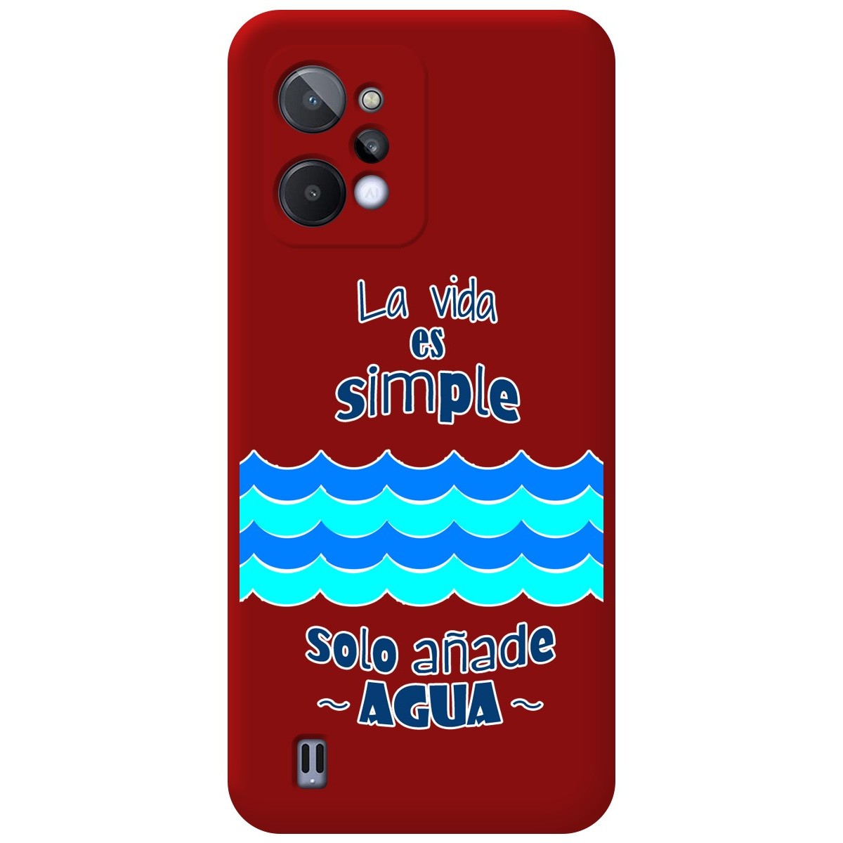 Funda Silicona Líquida Roja para Realme C31 diseño Agua Dibujos