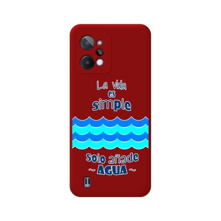 Funda Silicona Líquida Roja para Realme C31 diseño Agua Dibujos