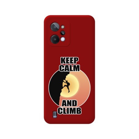 Funda Silicona Líquida Roja para Realme C31 diseño Hombre Escalada Dibujos