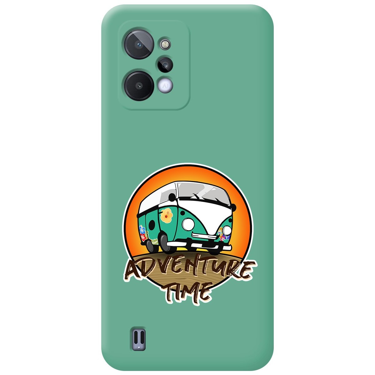 Funda Silicona Líquida Verde para Realme C31 diseño Adventure Time Dibujos